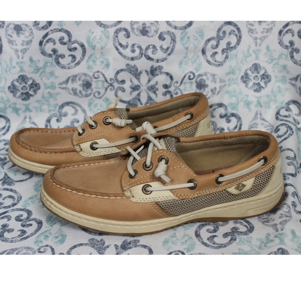 Sperry Top Sider Women STS97405‎ Tan Leather Boat Shoes Size 6M